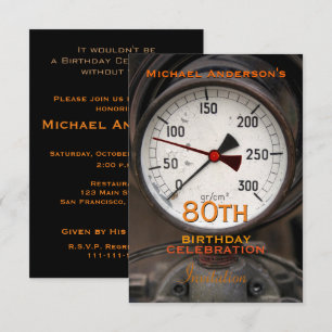Convites Celebração de Aniversário do 80 de Manômetro V