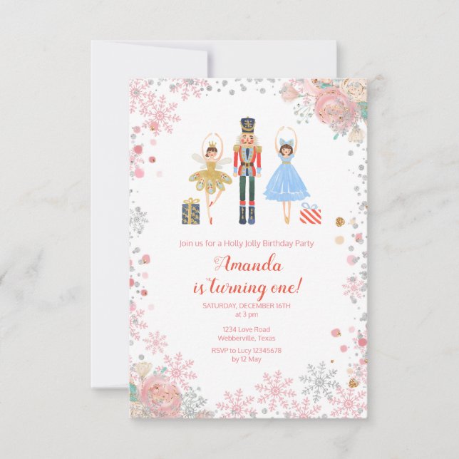 Convites CELEBRAÇÃO DE ANIVERSÁRIO DO NUTCRACKER 8º anivers (Frente)