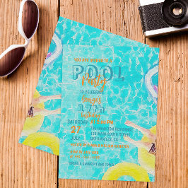 Convites Celebração de Aniversário do Partido da Piscina de