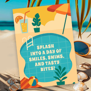 Convites Celebração de Aniversário do Partido piscina