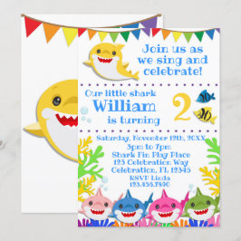 Convites Celebração de Aniversário do Rainbow Sharks