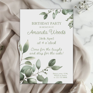 Convites Celebração de aniversário do Tranquil Leafy Grace