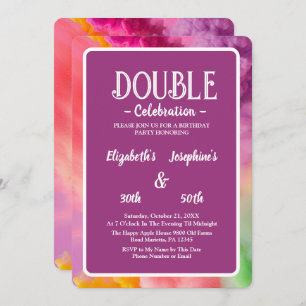 Convites Celebração de Aniversário Dupla Coloração de Fumos