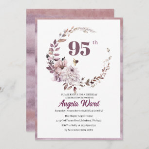 Convites Celebração de aniversário elegante brilho floral 9