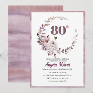 Convites Celebração de aniversário elegante  floral glitter