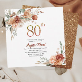 Convites Celebração de aniversário elegante  terracota flor