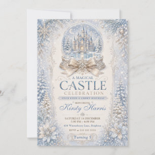 Convites Celebração de Aniversário em um Castelo Mágico de