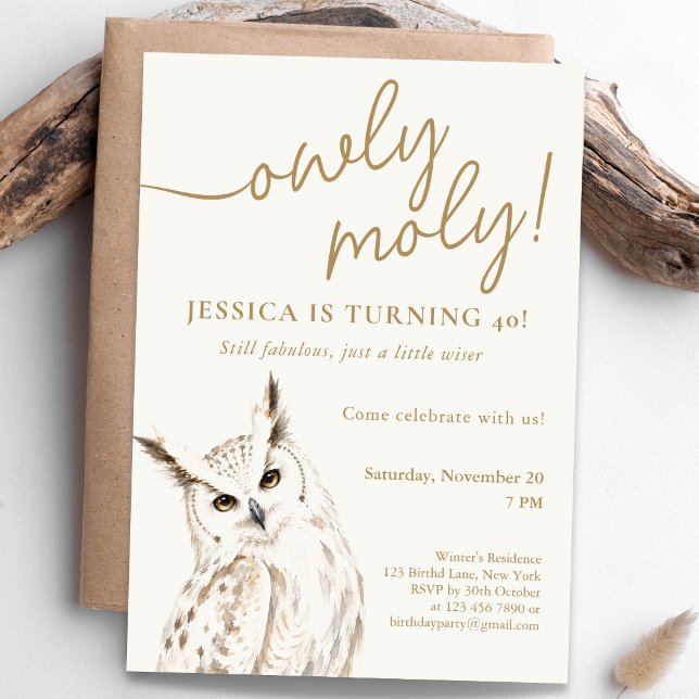 Convites Celebração de Aniversário Owly Moly (Owly Moly Birthday Celebration Invitation)