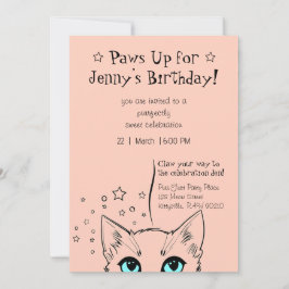 Convites Celebração de Aniversário Tema de Gato