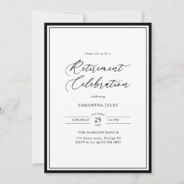Convites Celebração de Aposentadoria com Roteiro Elegante M