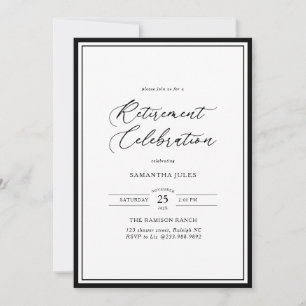 Convites Celebração de Aposentadoria com Roteiro Elegante M