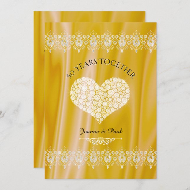 Convites Celebração de Bodas de Ouro de 50 Anos Casados Our (Frente/Verso)