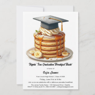 Convites Celebração de Café da Manhã de Graduação com Panqu