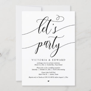 Convites Celebração de Casamento às Pressas, Vamos Festejar