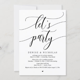 Convites Celebração de Casamento às Pressas, Vamos Festejar