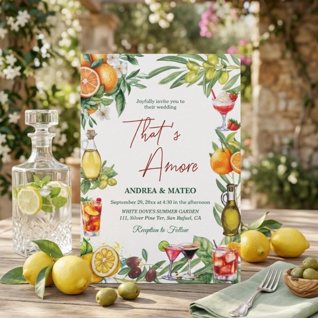Convites Celebração de Casamento Chic com Coquetel de Citro (Criador carregado)