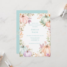 Celebração de Casamento com Abóboras em Aquarela P