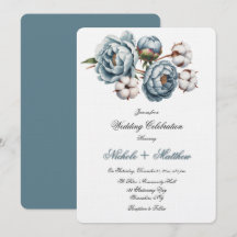 Celebração de Casamento com Peônia Azul Desbotada 