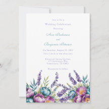 Celebração de Casamento de Flores Selvagens Roxas 