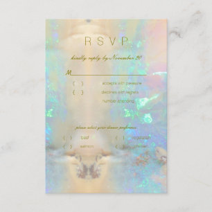 Convites Celebração de Casamento de Opal Gemstone RSVP