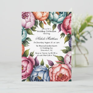 Convites Celebração de Casamento de Terra Floral Elegante
