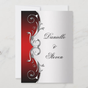 Convites Celebração de Casamento do Posto ornamentado Red B