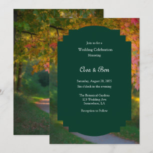 Convites Celebração de Casamento em um Dia de Outono Colori