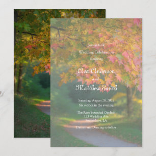 Convites Celebração de Casamento em um Dia de Outono Colori