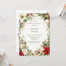 Celebração de Casamento Floral de Natal Elegante