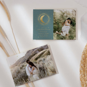 Convites Celebração de Casamento Fotográfico Pastel Celesti