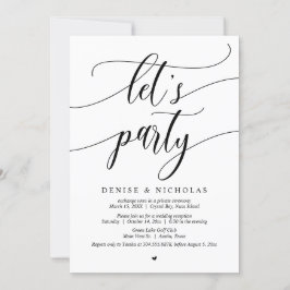 Convites Celebração de Casamento Intimo, Vamos Festejar