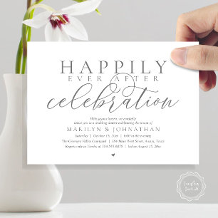 Convites Celebração de Casamento Moderna Feliz para Sempre
