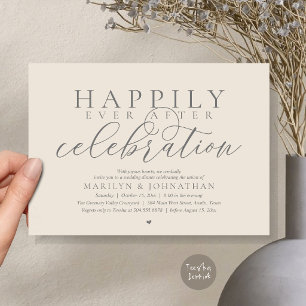 Convites Celebração de Casamento Moderna Feliz para Sempre