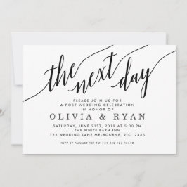 Convites Celebração de Casamento no Dia Seguinte Preto
