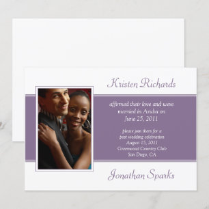 Convites Celebração de Casamento Pós-Moderno Roxo e Branco