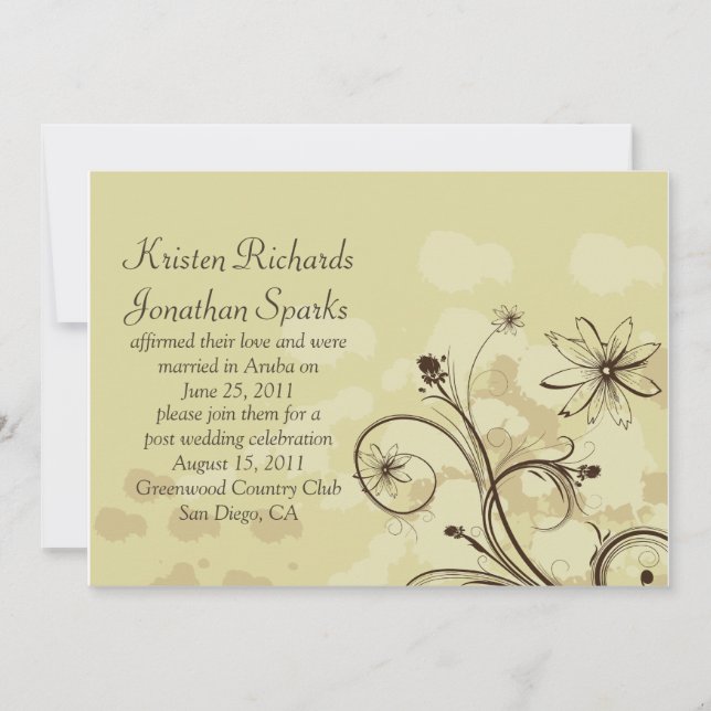 Convites Celebração de Casamento Poste de abstrato Golds e  (Frente)