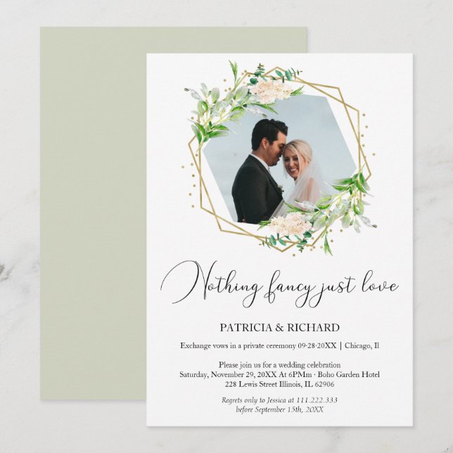 Convites Celebração de Casamento Sem Frescuras Só Amor Foge (Frente/Verso)