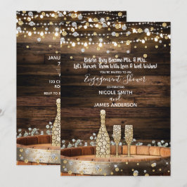 Convites Celebração de Champanhe com Barril de Madeira Rúst