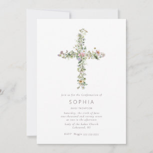 Convites Celebração de Confirmação de Cruzamento de Flores 