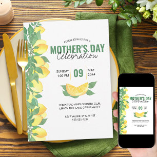 Convites Celebração de Dias de as mães Citrus Lemons Con