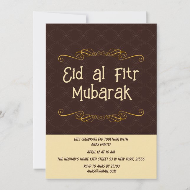 Convites Celebração de Eid al Fitr (Frente)