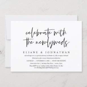 Convites Celebração de Elopamento de Casamento Casual
