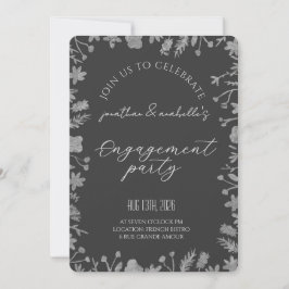 Convites Celebração de Engajamento de Flor de Aquarela Eleg