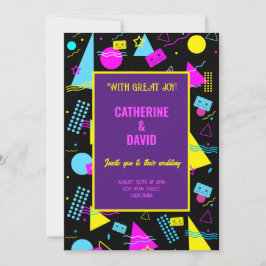 Convites Celebração de Estilo Colorido Retroativo de Casame