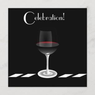 Convites Celebração de Festa de Cocktail em Preto e Branco