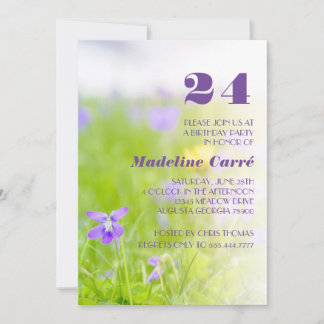 Convites Celebração de Festas de aniversário Violeta Roxa Q