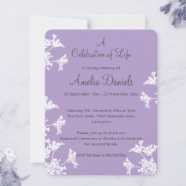 Convites Celebração de flor branca da vida