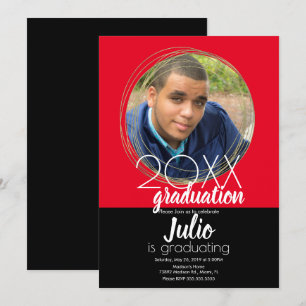 Convites Celebração de Formatura Moderna em Foto com Duas C