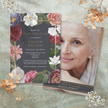 Celebração de Foto da Vida Funeral Rosa Floral