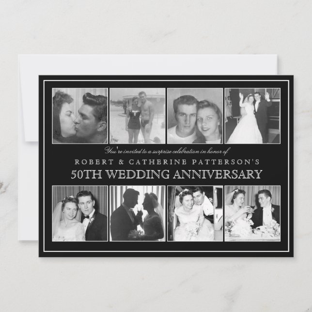 Convites Celebração de Foto de Bodas de Ouro 50 Anos (Frente)